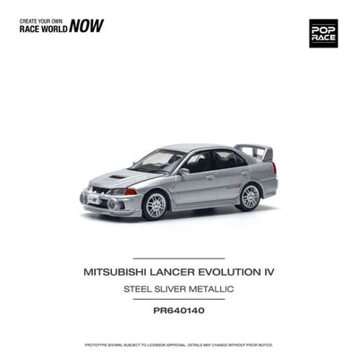 Pop Race #140: Mitsubishi Lancer Evolution IV Steel Silver Metallic 1:64