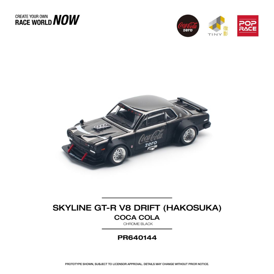 Pop Race #144: Skyline GT R V8 Drift Hakosuka Coca Cola Chrome Black
