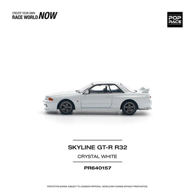 Pop Race #157: Nissan Skyline GT-R R32 Crystal White 1:64