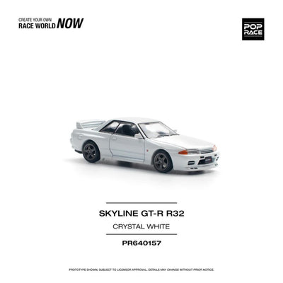 Pop Race #157: Nissan Skyline GT-R R32 Crystal White 1:64