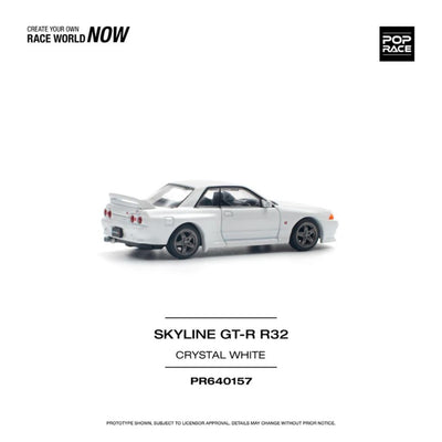 Pop Race #157: Nissan Skyline GT-R R32 Crystal White 1:64