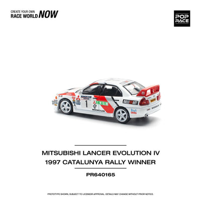 Pop Race #165: Mitsubishi Lancer Evolution IV 1997 Catalunya Rally Winner 1:64