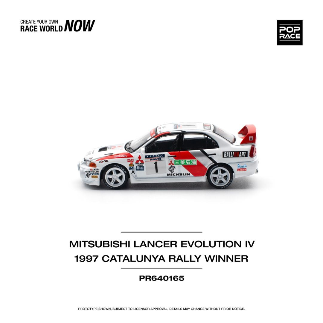 Pop Race #165: Mitsubishi Lancer Evolution IV 1997 Catalunya Rally Winner 1:64