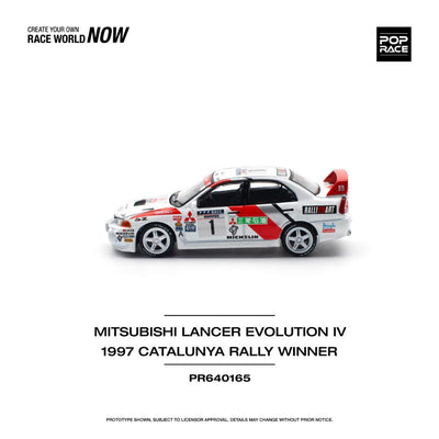 Pop Race #165: Mitsubishi Lancer Evolution IV 1997 Catalunya Rally Winner 1:64