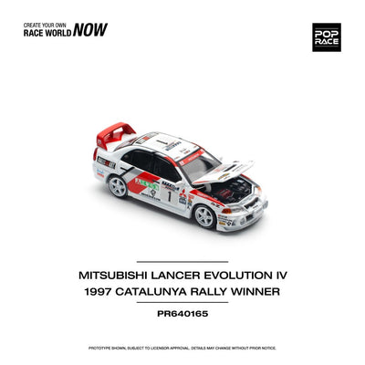 Pop Race #165: Mitsubishi Lancer Evolution IV 1997 Catalunya Rally Winner 1:64