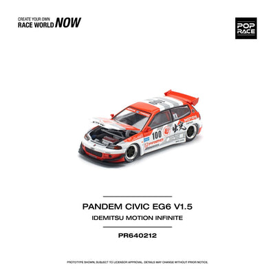 Pop Race #212: Pandem Civic EG6 V1.5 Idemitsu Motion Infinite 1:64