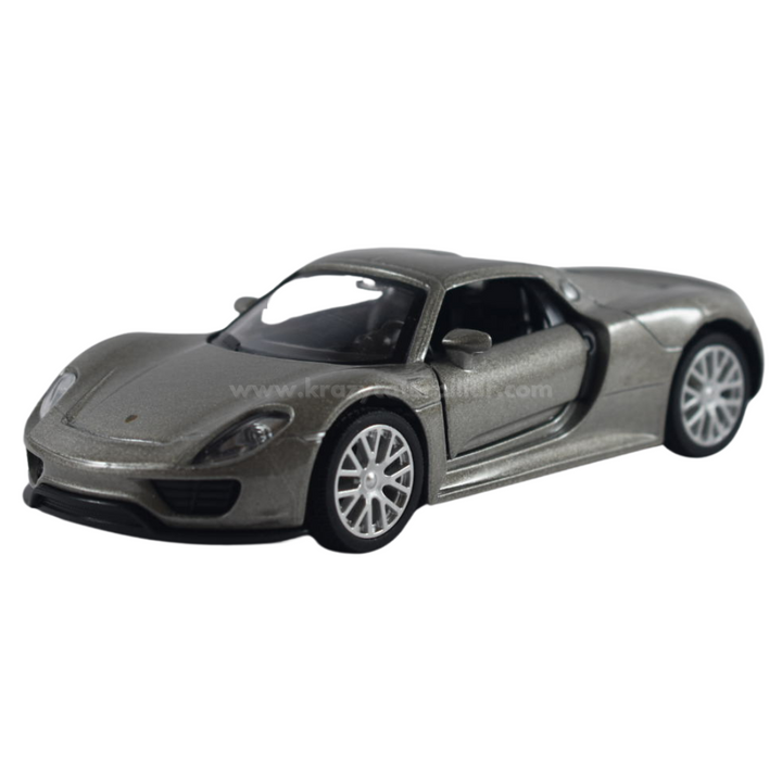 Super Fast City Car : Porsche 918 Spyder - Silver Die-Cast Scale
