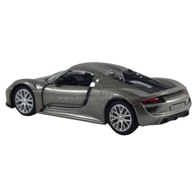 Super Fast City Car : Porsche 918 Spyder - Silver Die-Cast Scale Model (1:32)