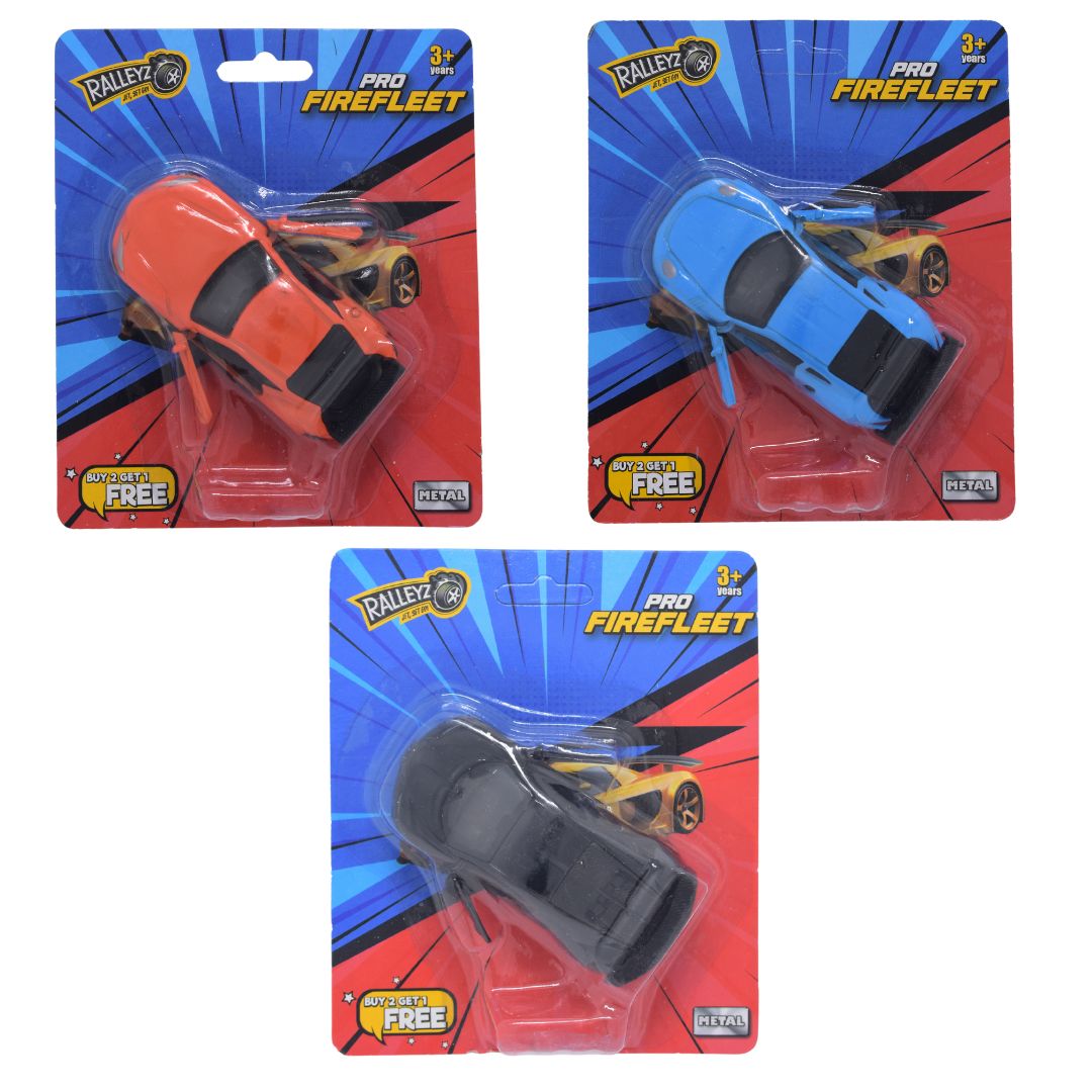 Ralleyz Pro Firefleet Pull Back 3 Cars Set (Buy 2 Get 1 Free) - Orange, Blue, Black