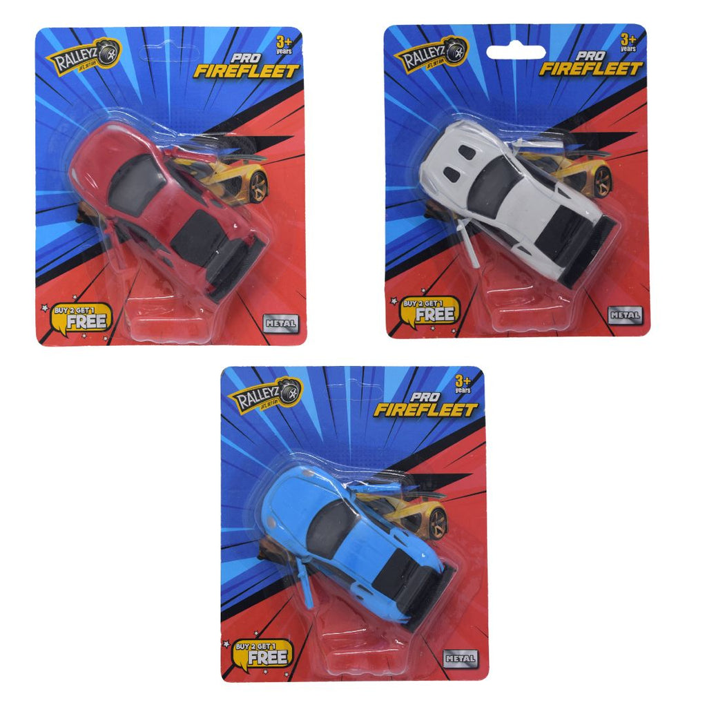 Ralleyz Pro Firefleet Pull Back 3 Cars Set (Buy 2 Get 1 Free)- Red, White, Blue