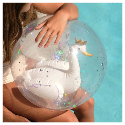 SUNNYLiFE 3D Inflatable Beach Ball Princess Swan Multi