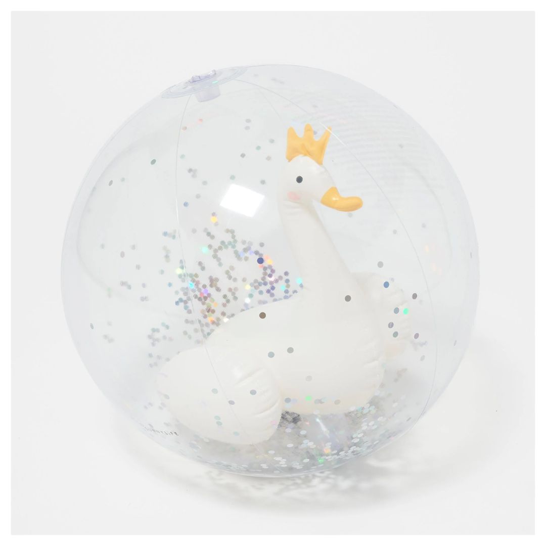 SUNNYLiFE 3D Inflatable Beach Ball Princess Swan Multi