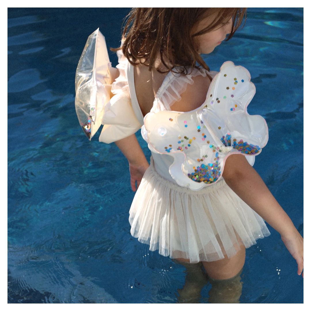 SUNNYLiFE Arm Bands Inflatable Cotton Candy Glitter