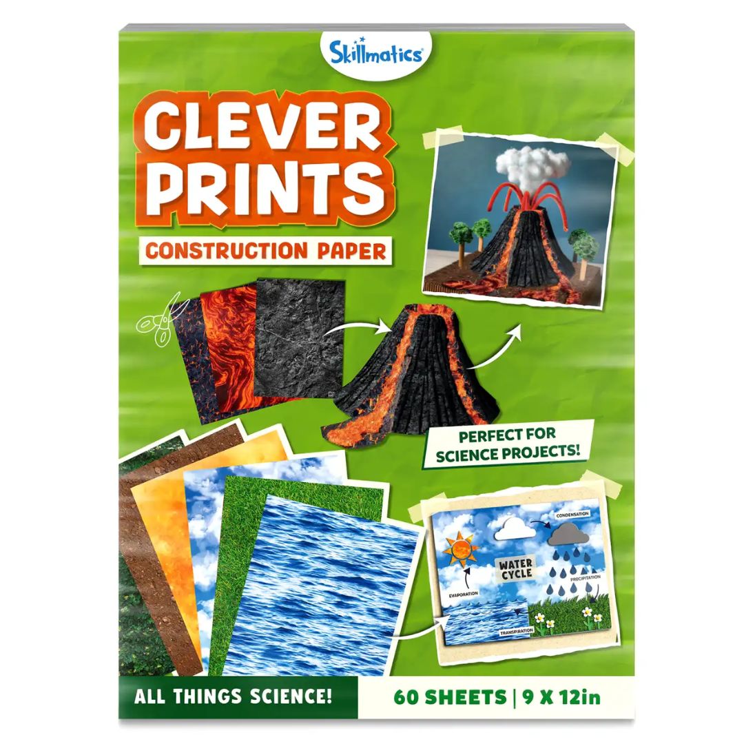 Skillmatics Clever Prints: All Things Science! Construction Paper - 60 Sheets