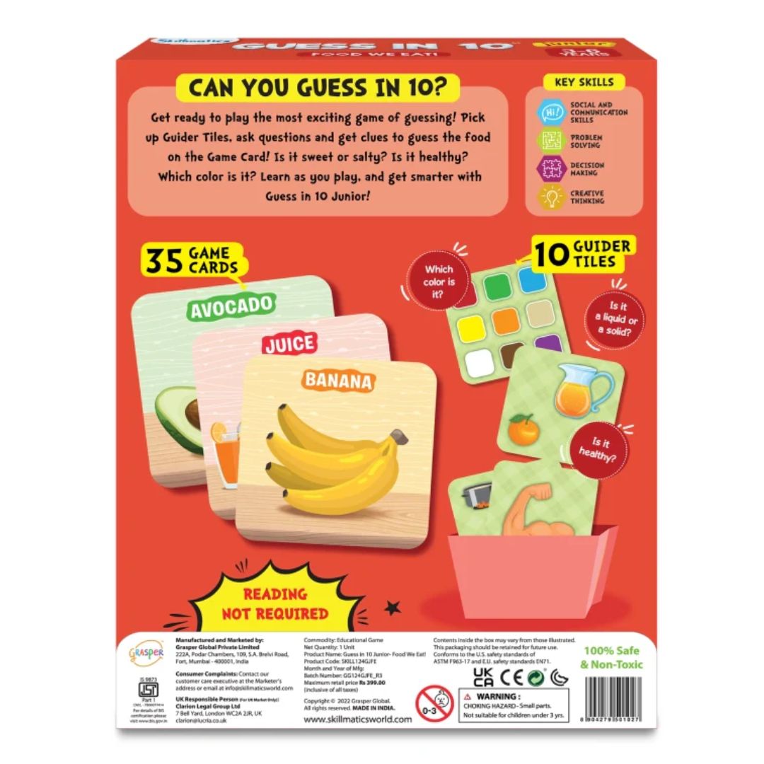 Skillmatics: Guess in 10 Junior - Food We Eat! Trivia card game