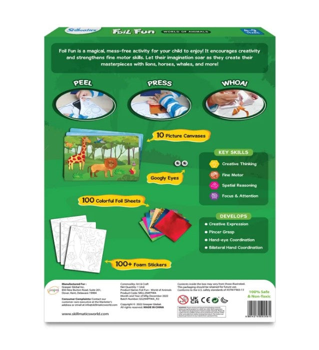 Skillmatics Foil Fun: World Of Animals Art Kit