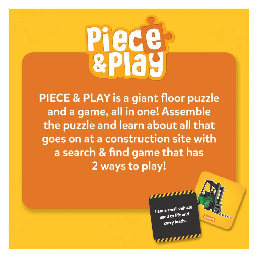 Skillmatics: Piece & Play - Construction Site Floor Puzzle & Game