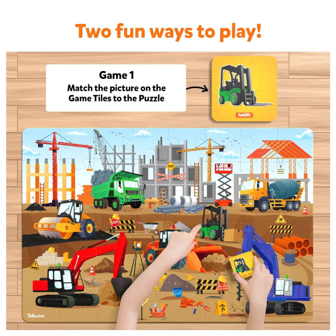 Skillmatics: Piece & Play - Construction Site Floor Puzzle & Game
