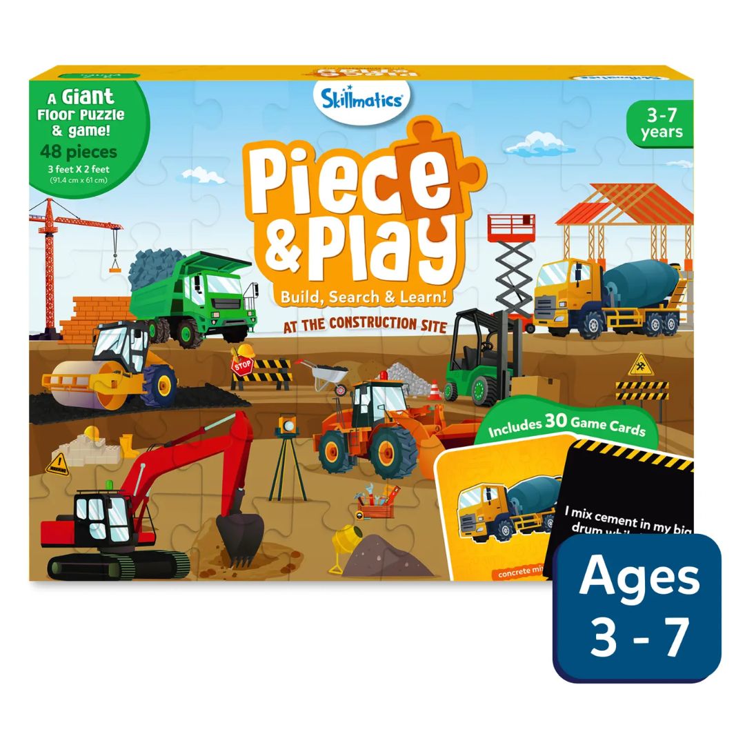 Skillmatics: Piece & Play - Construction Site Floor Puzzle & Game