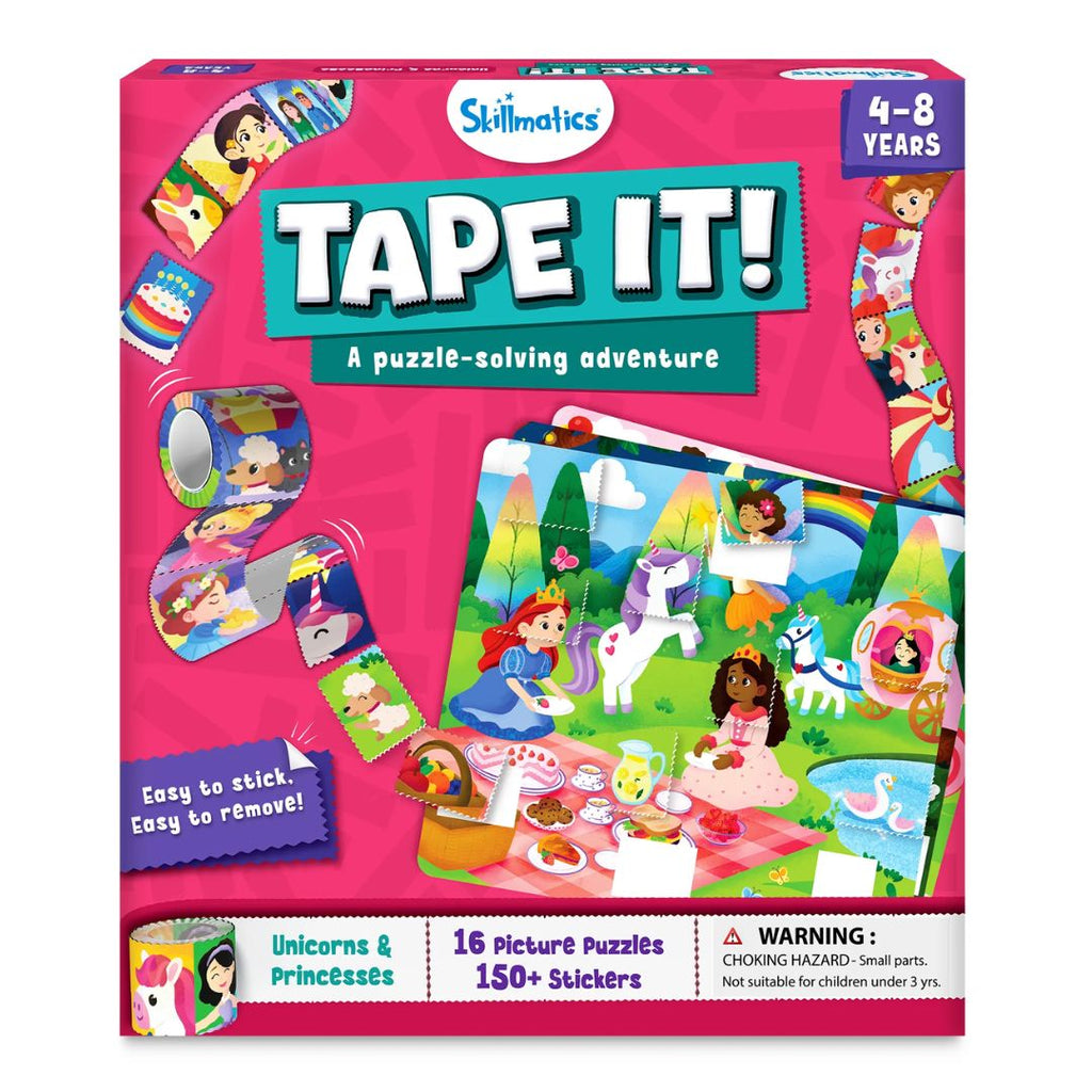 Skillmatics: Tape It - Unicorns & Princesses | Sticker Puzzle Activity
