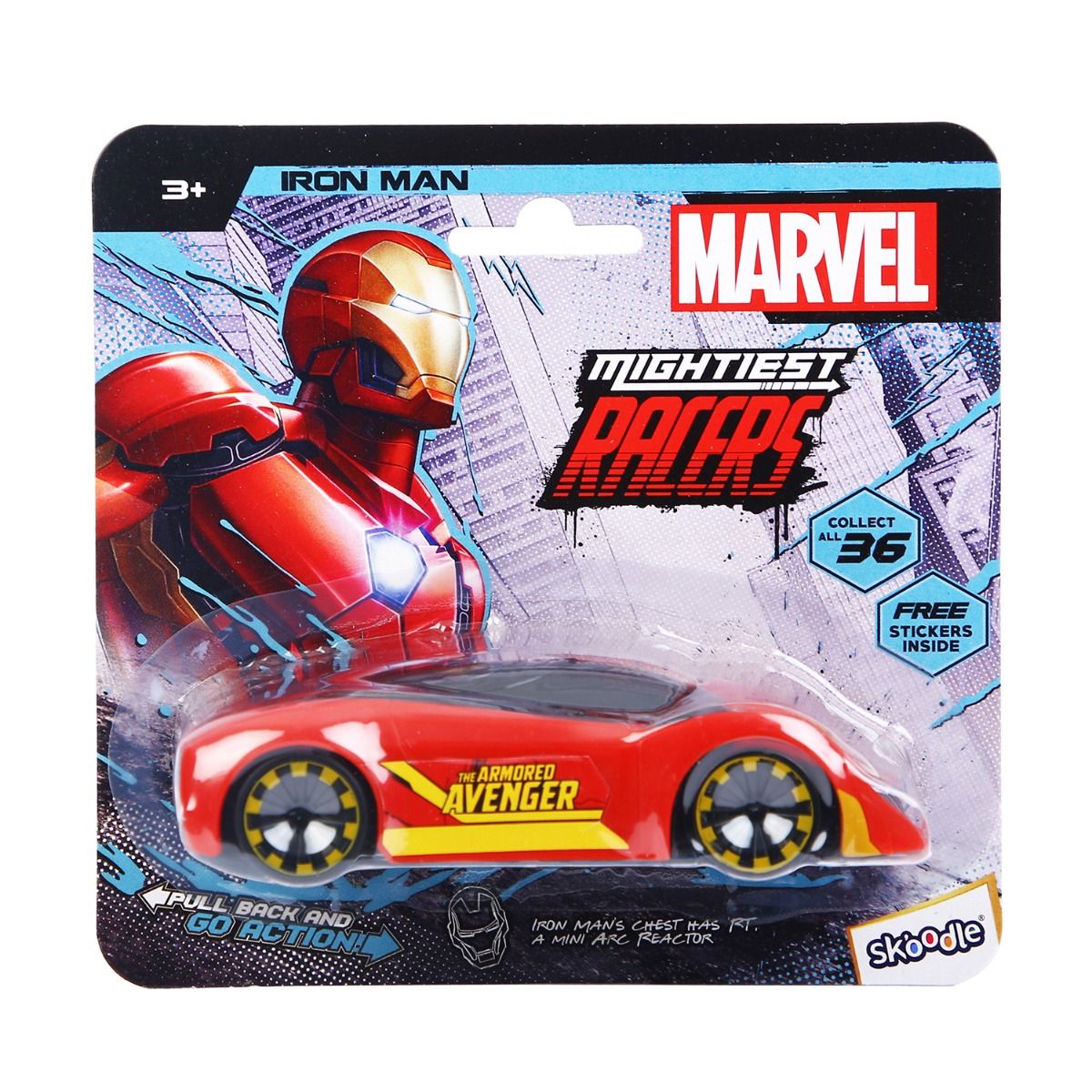 Skoodle Marvel Pull-Back Hyper Car - Iron Man