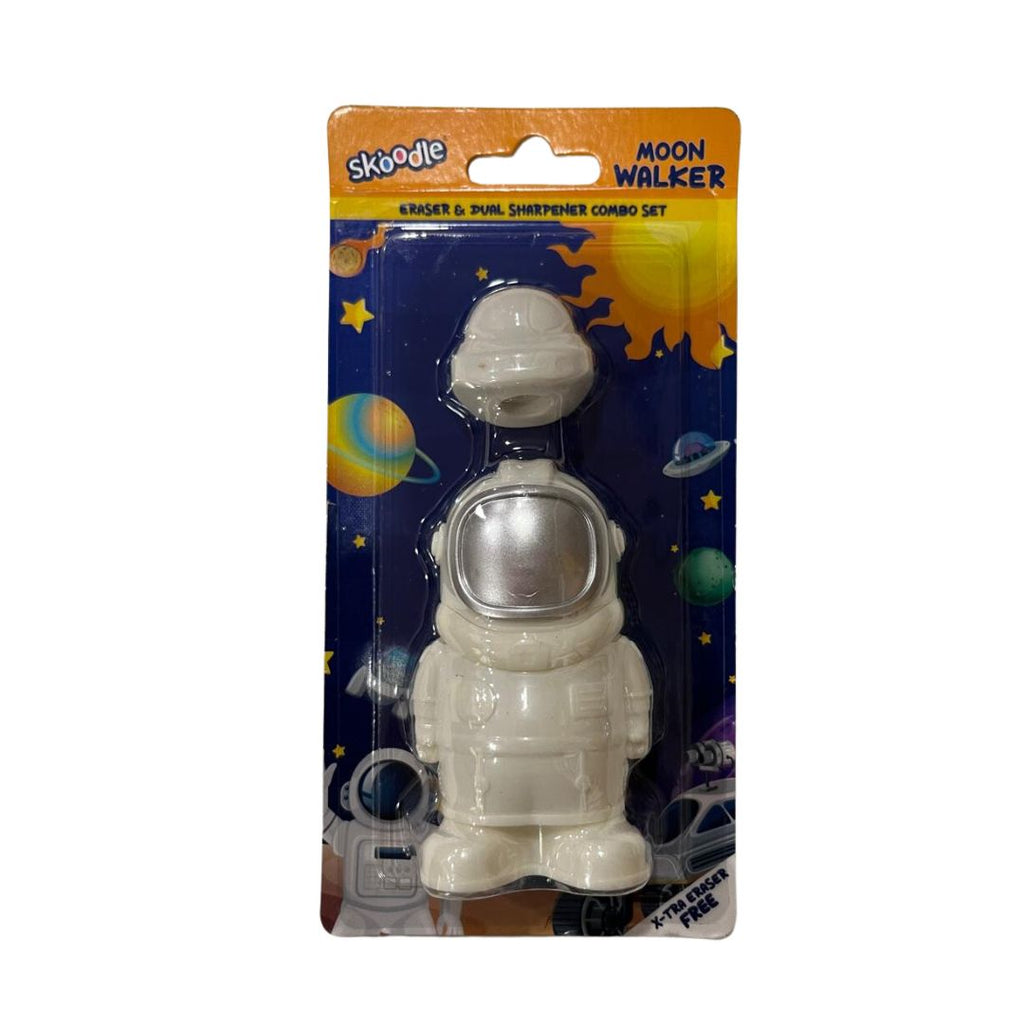 Skoodle: Moon Walker Eraser & Dual Sharpener Combo Set- White