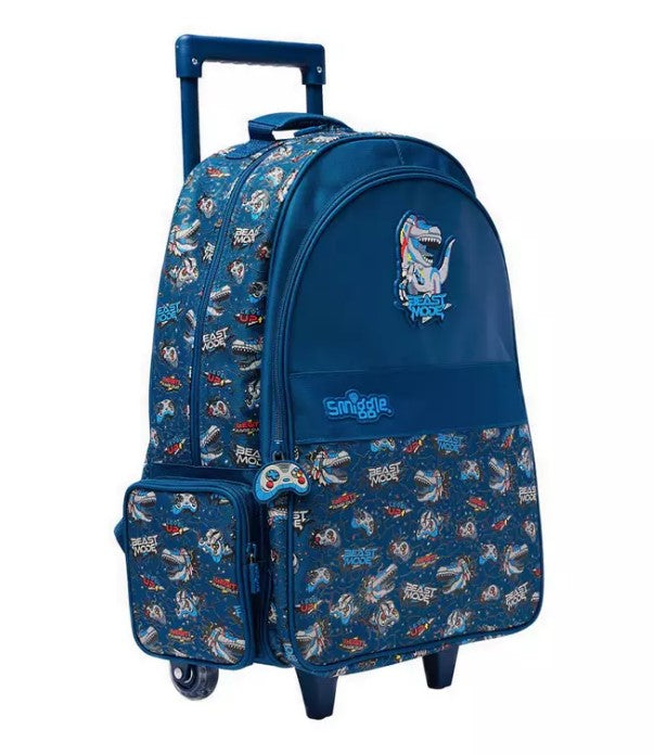 Smiggle Fly High Trolley Backpack With Light Up Wheel Blue