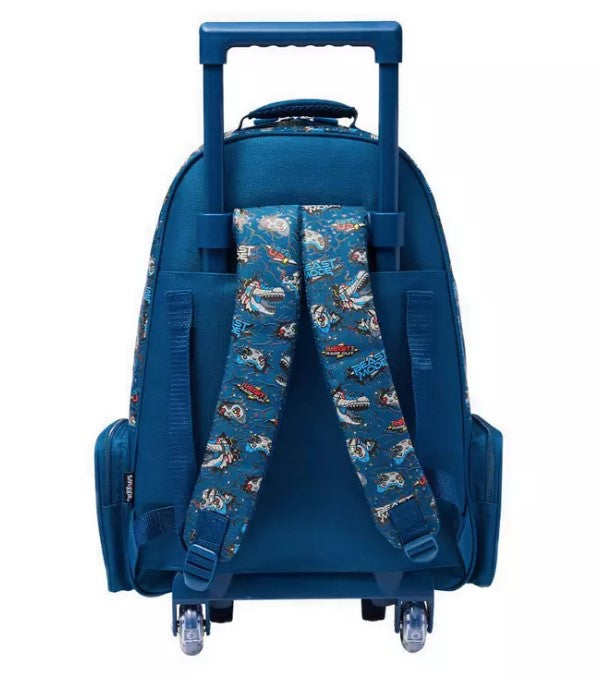 Smiggle Fly High Trolley Backpack With Light Up Wheel - Blue