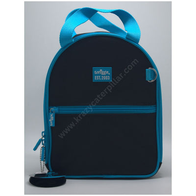 Smiggle Lunchbox Arc With Backpack Straps - Black Blue