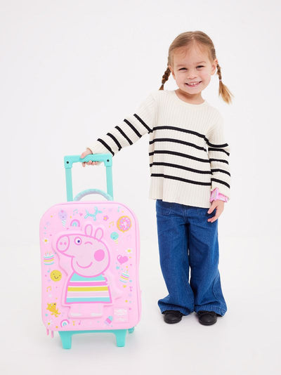 Smiggle: Peppa Pig Junior Hardtop Trolley Bags-Pink