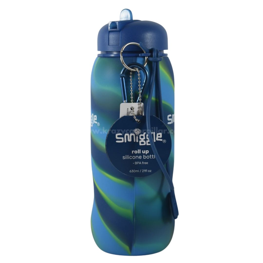 Smiggle Roll Up Silicone Bottle - Blue