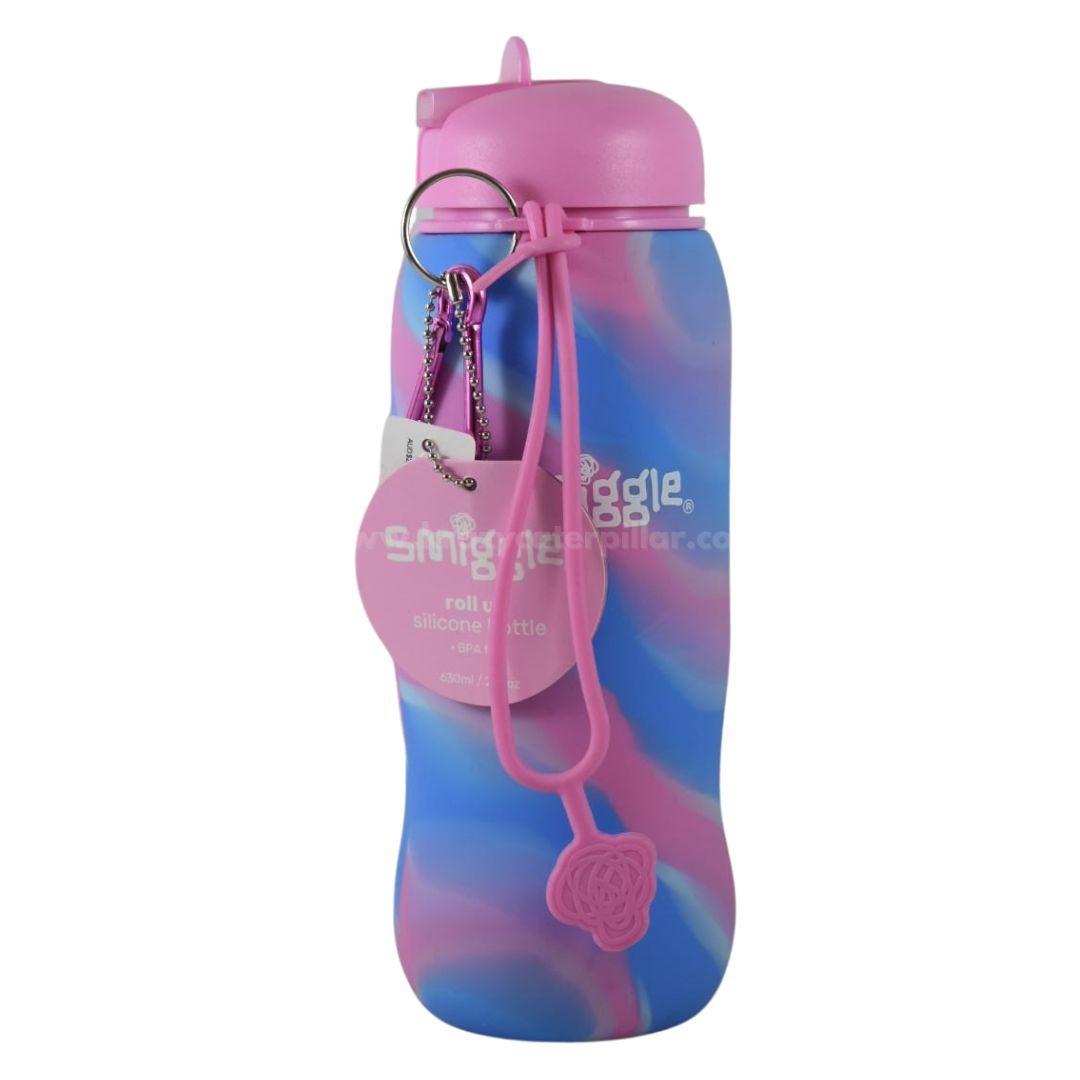 Smiggle Roll Up Silicone Bottle - Pink