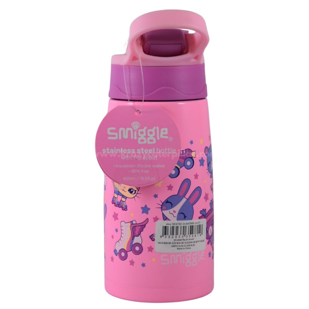 Smiggle Stainless Steel With Flip Spout Drink Bottle - Pink