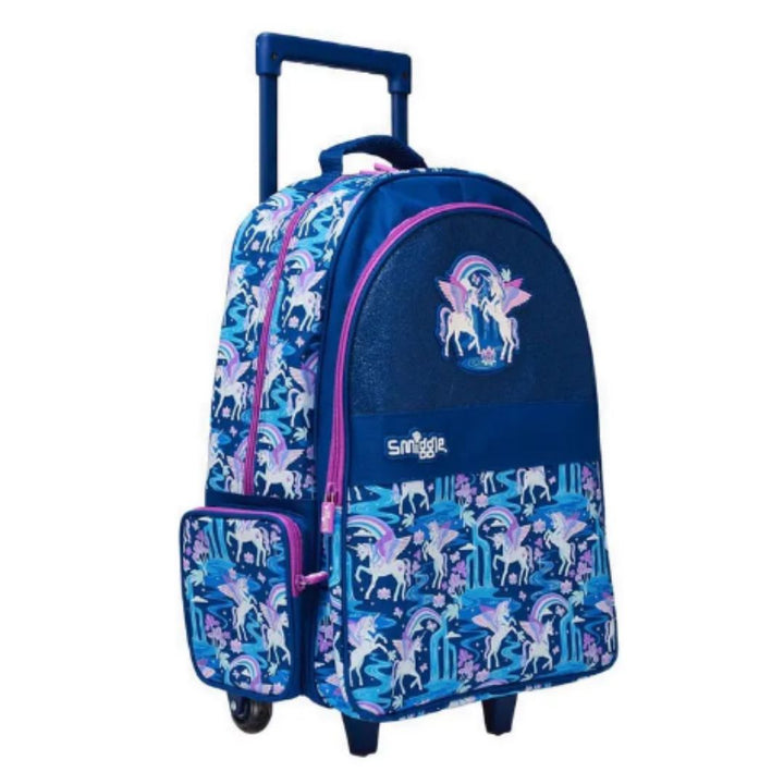 Smiggle LightUp Wheels Trolley Backpack Unicorn Blue – Krazy
