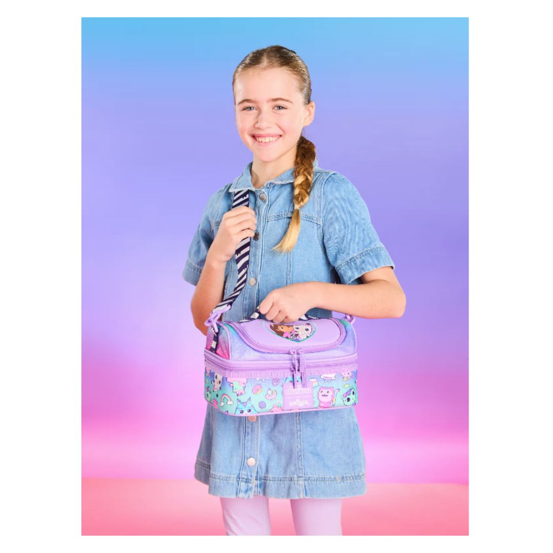 Smiggle Gabby's Dollhouse Double Decker Lunchbox With Strap