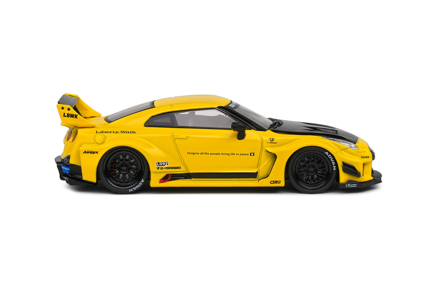 Solido: Nissan GTR35 LBWK Silhouette - Yellow -2019 (Scale 1:43)