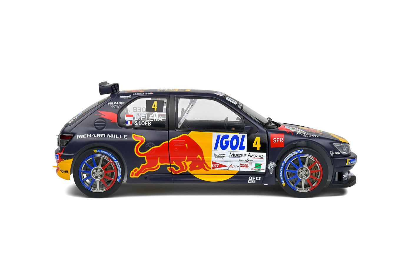 Solido: Peugeot 306 Maxi 2021 Rally Mont Rally Mont Blanc S.Loeb/ D. Elena (1:18)