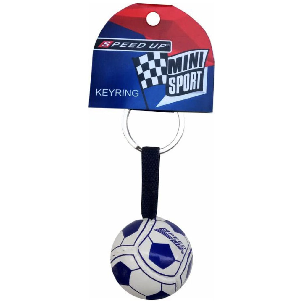Speed Up: Miniature Football KeyRing - White/Blue