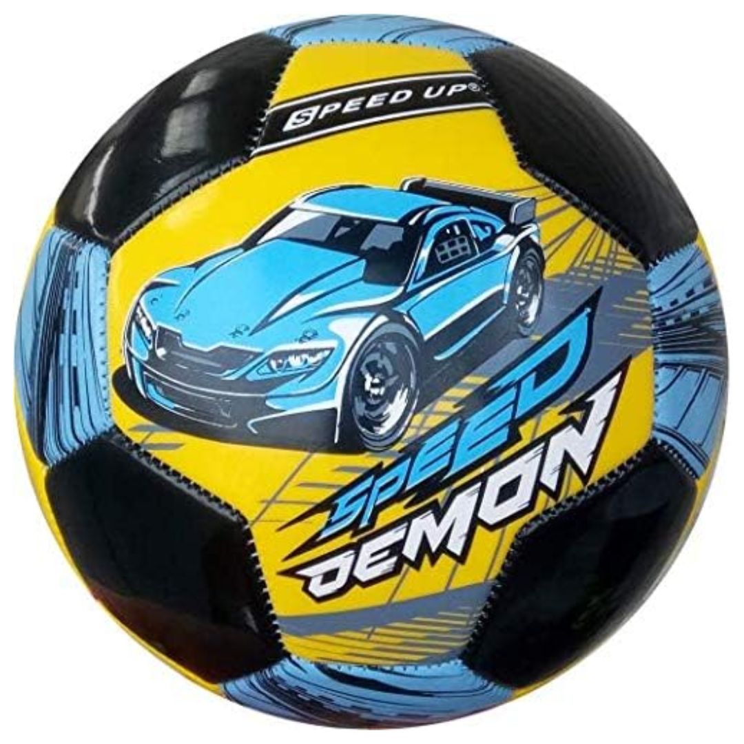 Speed Up: Speed Demon Car Football Size-3 - Yellow Blue