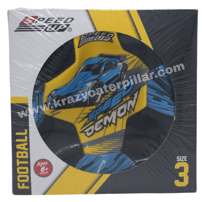 Speed Up: Speed Demon Car Football Size-3 - Yellow Blue