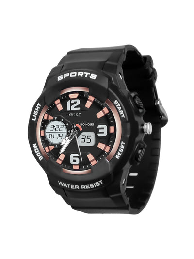 Spiky Analogue Digital Rugged Sports Watch – Black