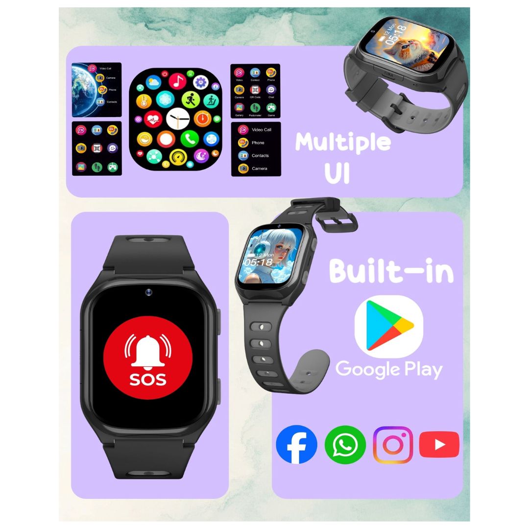 Spiky Chimera Android Smartwatch with Built in Jarvis AI - Black