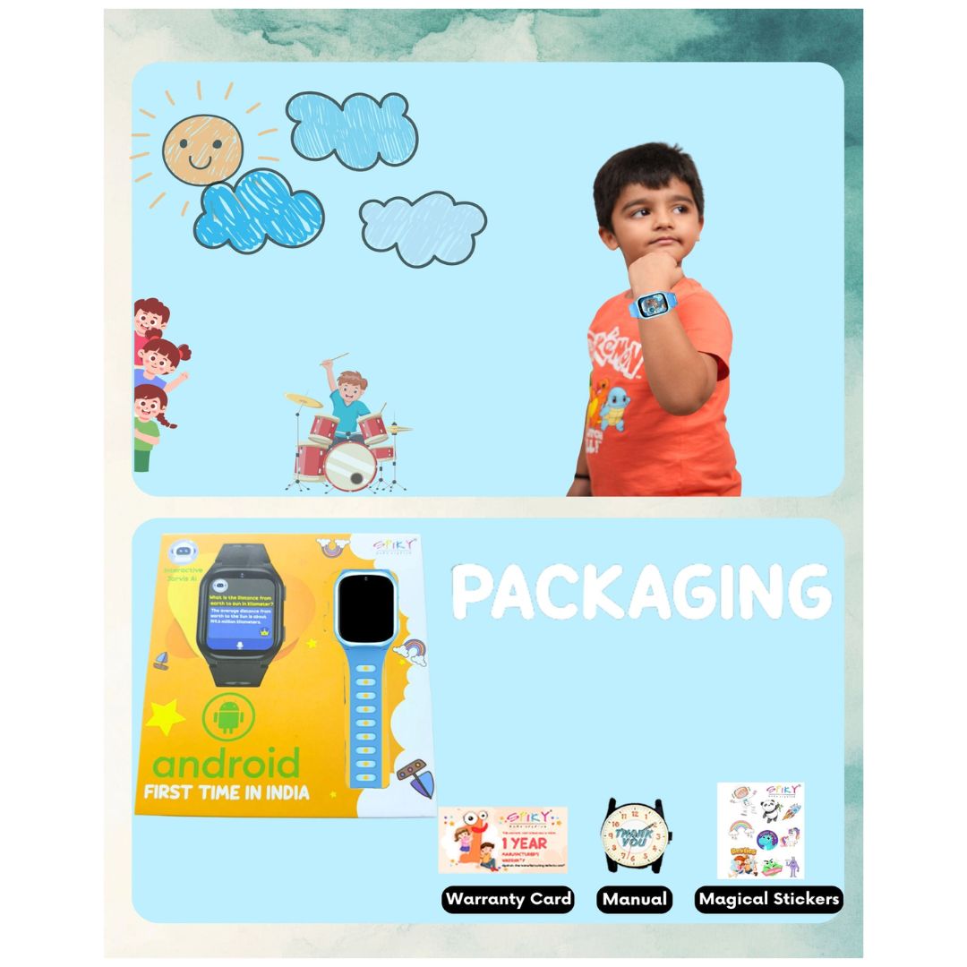 Spiky Chimera Android Smartwatch with Built in Jarvis AI - Blue