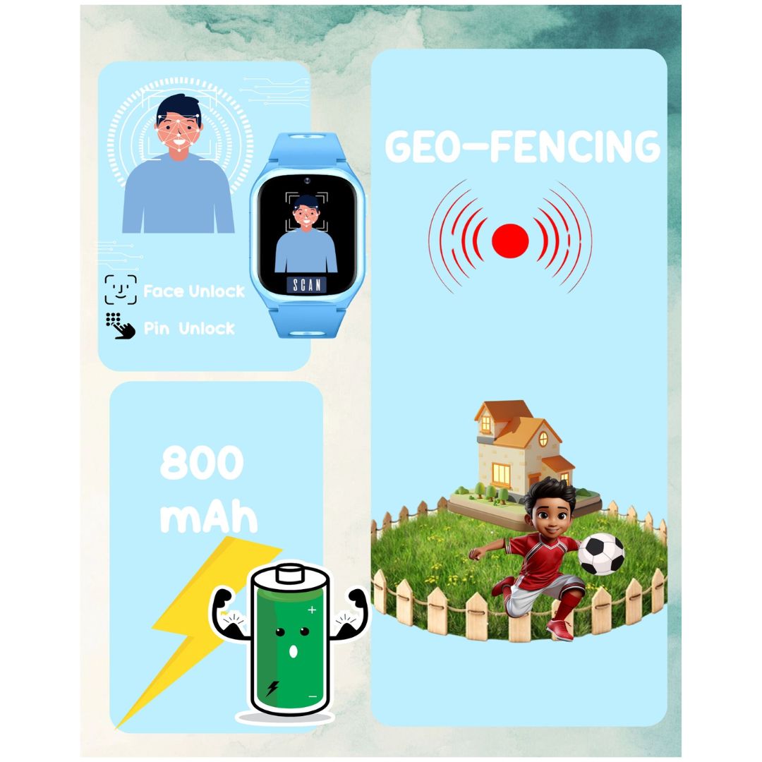 Spiky Chimera Android Smartwatch with Built in Jarvis AI - Blue