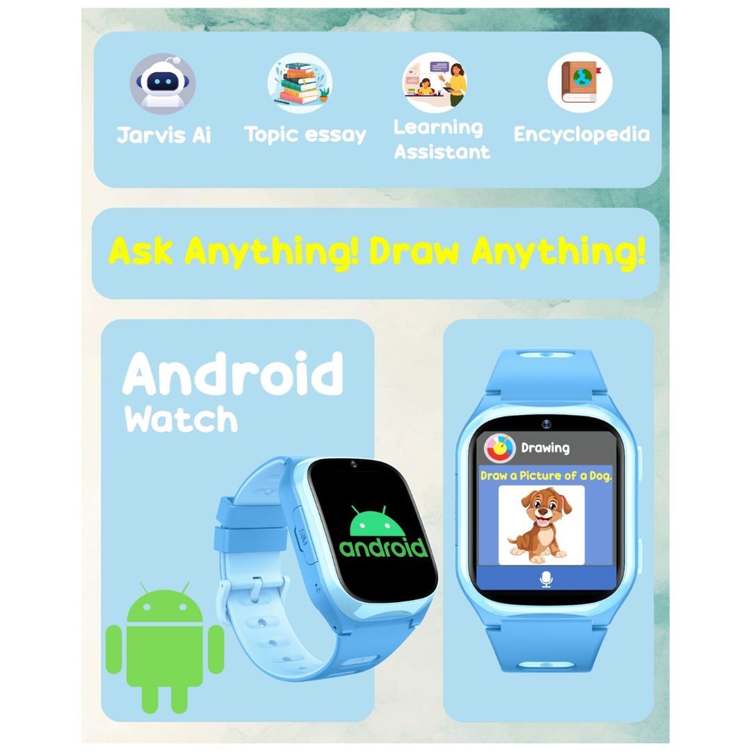 Spiky Chimera Android Smartwatch with Built in Jarvis AI - Blue