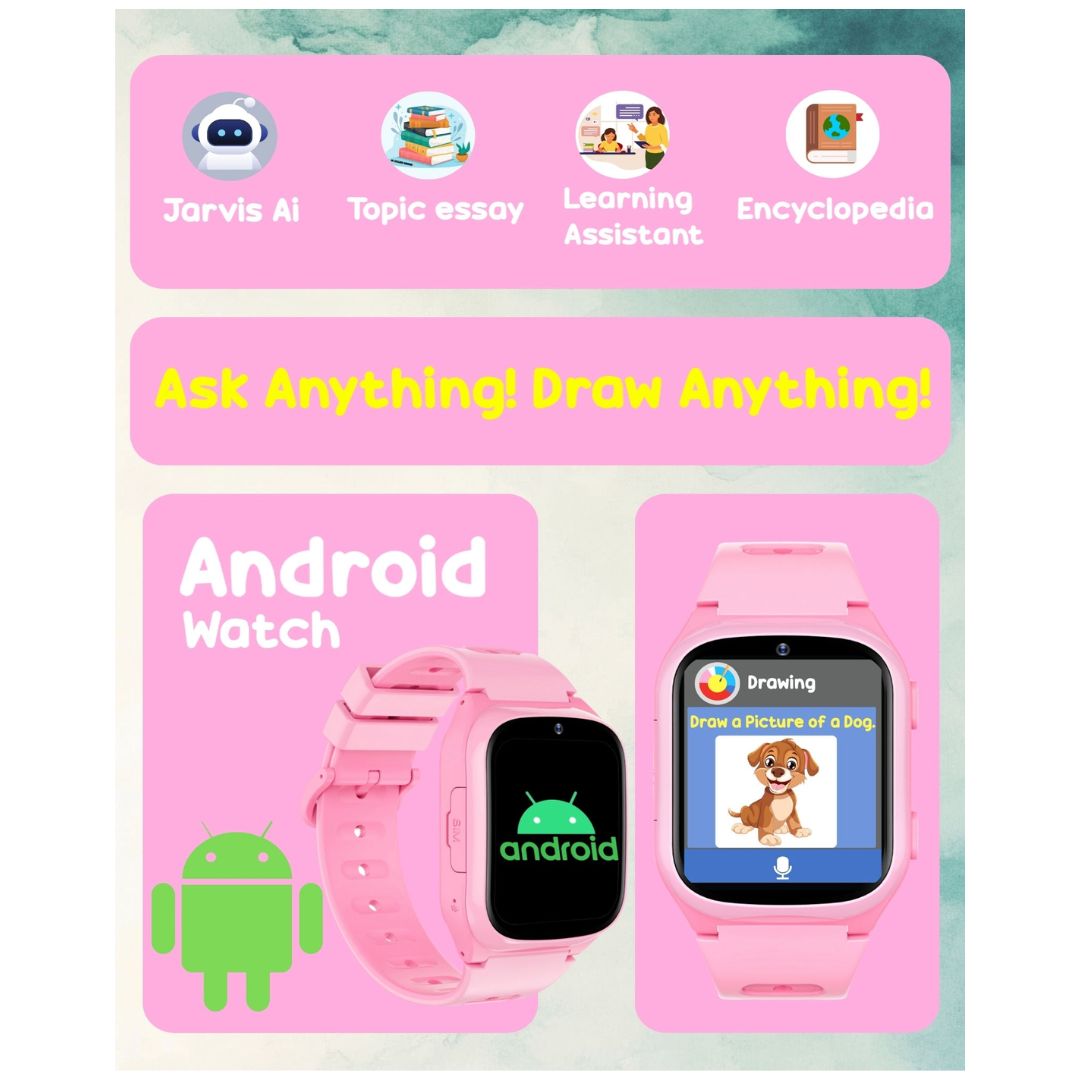 Spiky Chimera Android Smartwatch with Built in Jarvis AI - Pink
