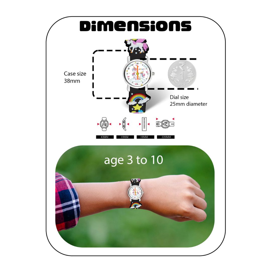 Spiky: Eva9 Round Unicorn Strap Analog Watch
