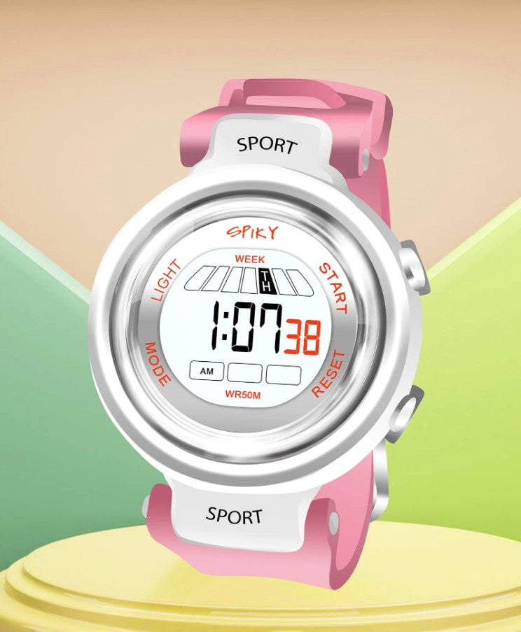 Spiky Fashionable Digital Sports Watch - Pink