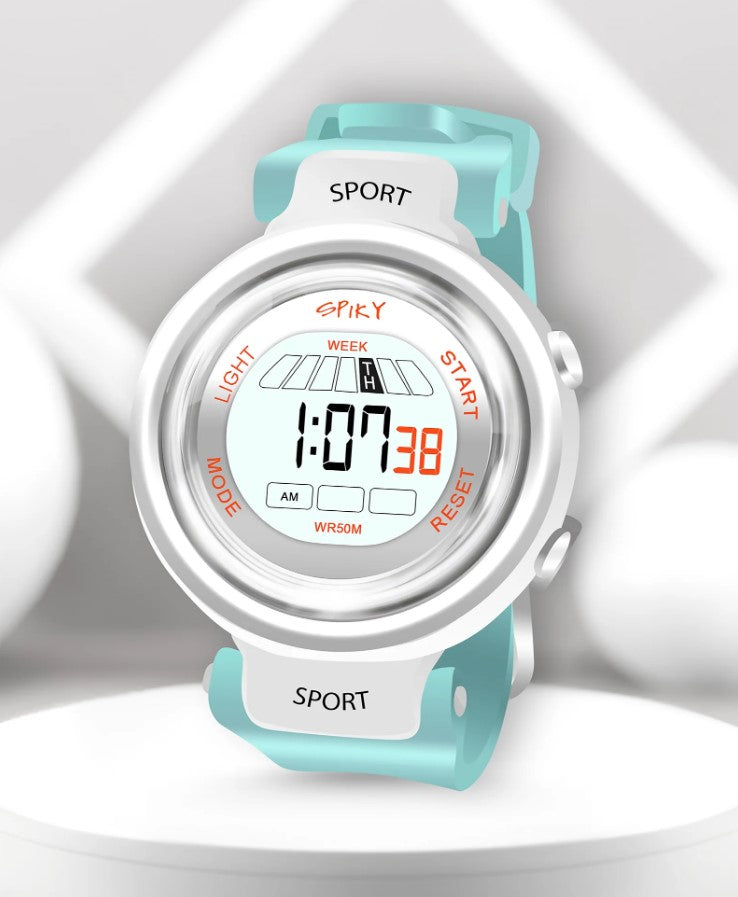 Spiky Fashionable Digital Sports Watch - Turqouise