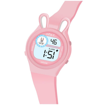 Spiky Fun Digital Watch for Kids with Cute Animal Rabbit - Pink